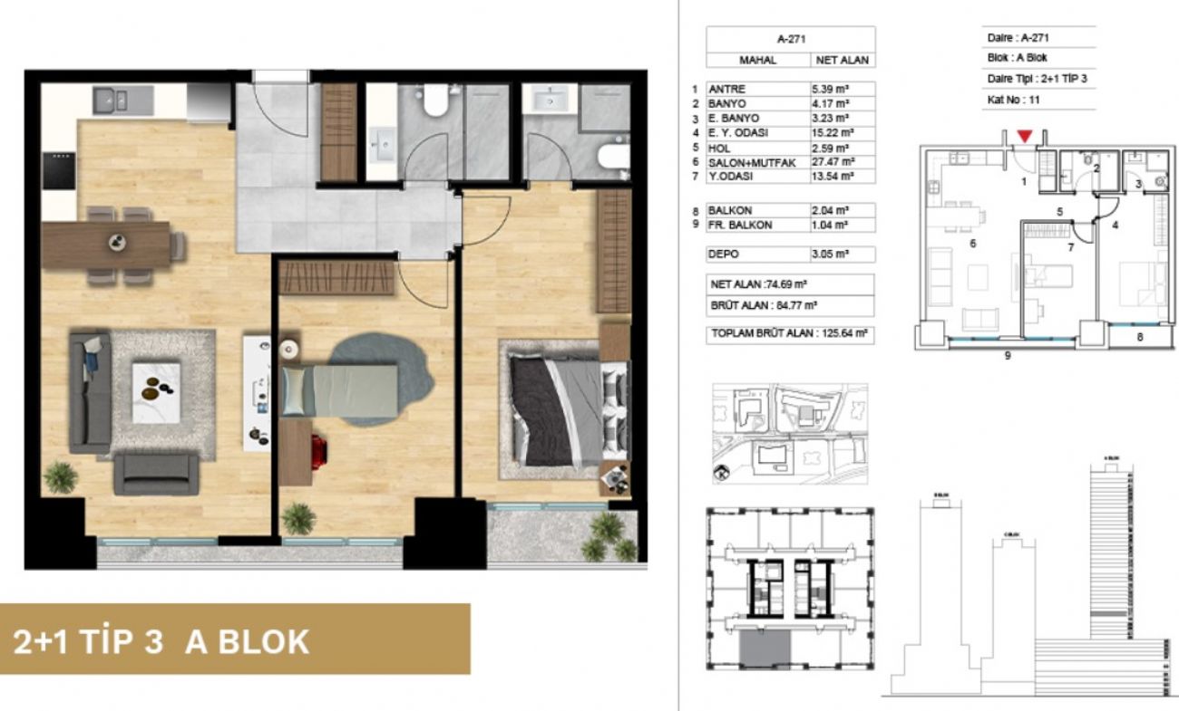 Atasehir Modern Floor Plans, Real Estate, Property, Turkey