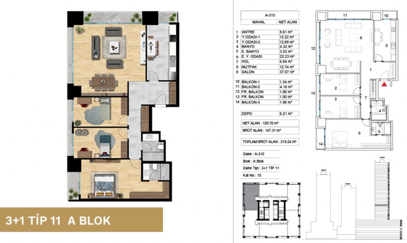 Atasehir Modern Floor Plans, Real Estate, Property, Turkey