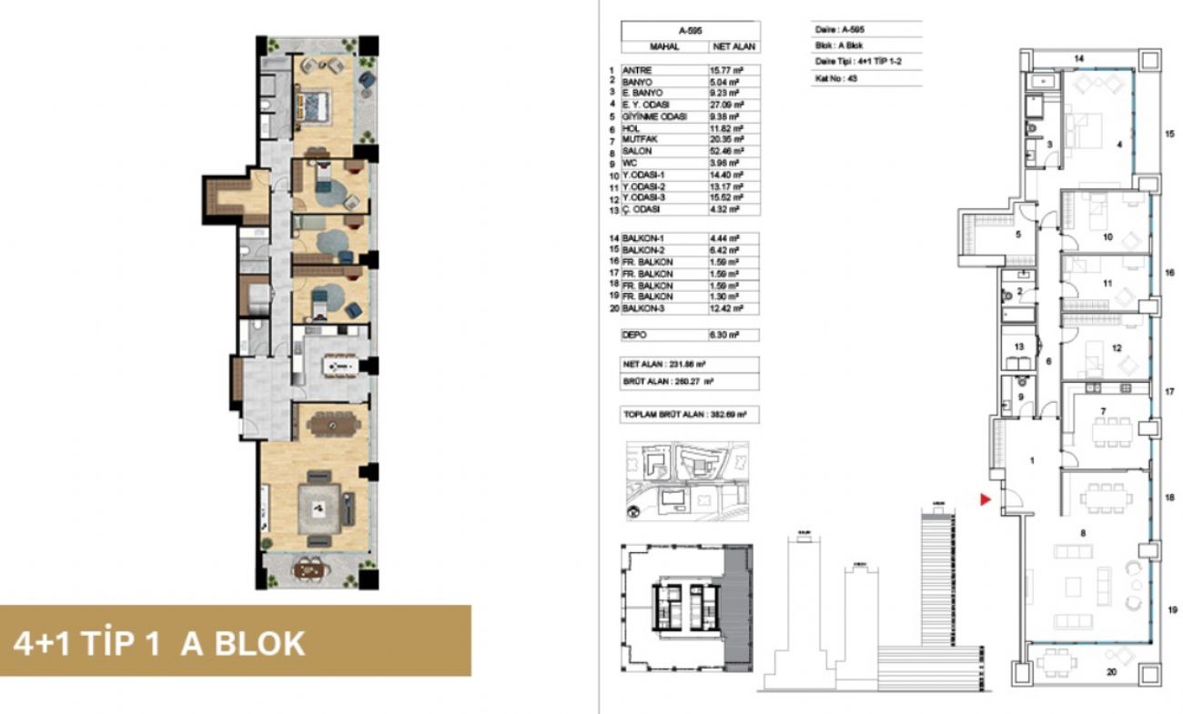 Atasehir Modern Floor Plans, Real Estate, Property, Turkey