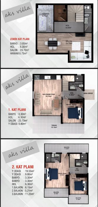 Aks Villaları Floor Plans, Real Estate, Property, Turkey