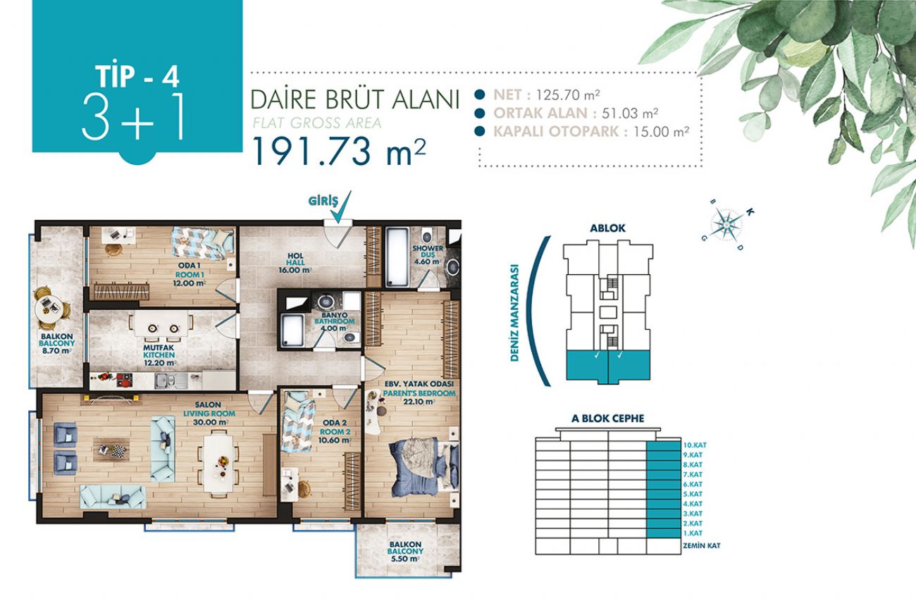212 Sea Palm Residence Floor Plans, Real Estate, Property, Turkey