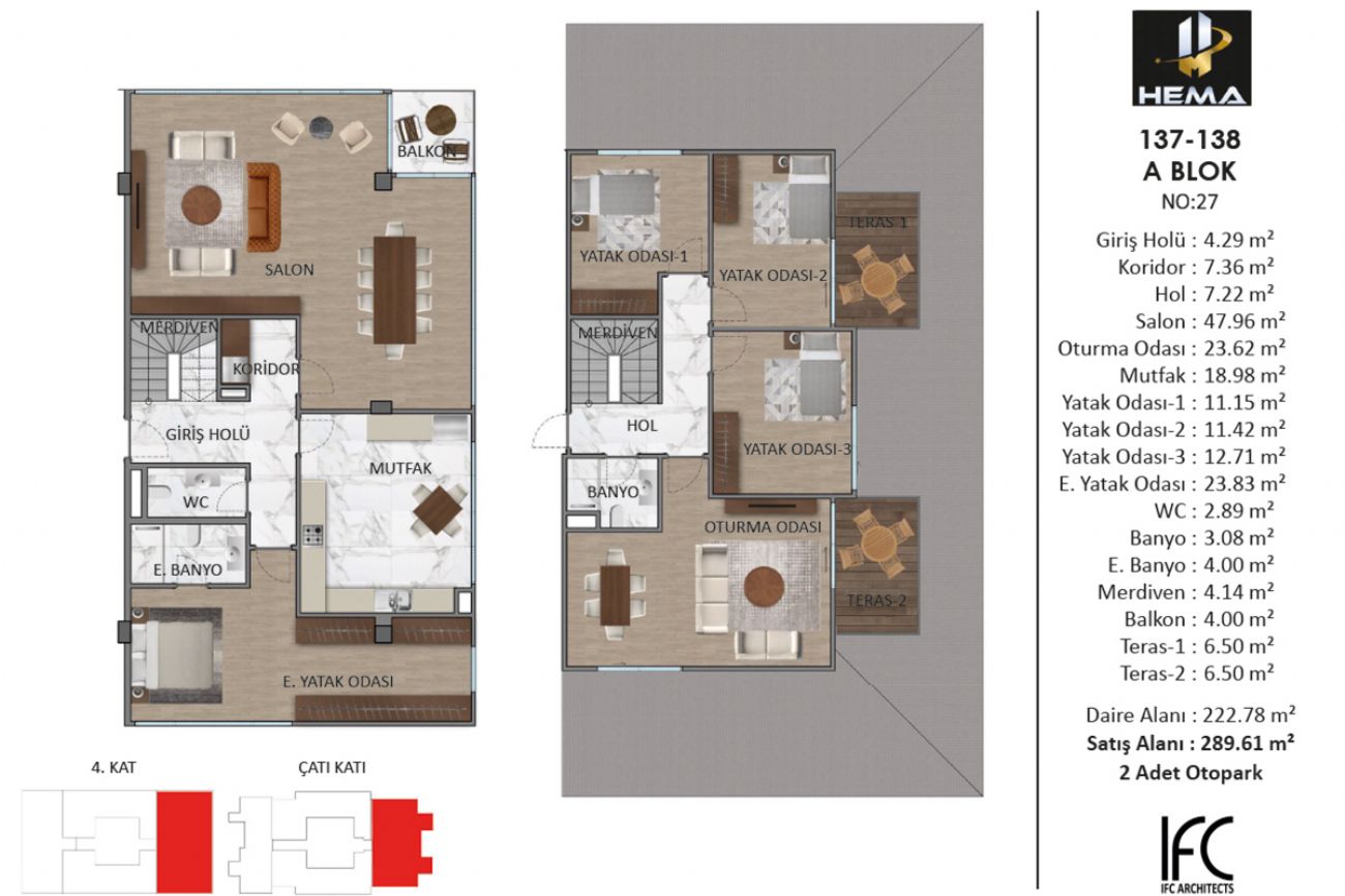 Hill Garden 216 Floor Plans, Real Estate, Property, Turkey